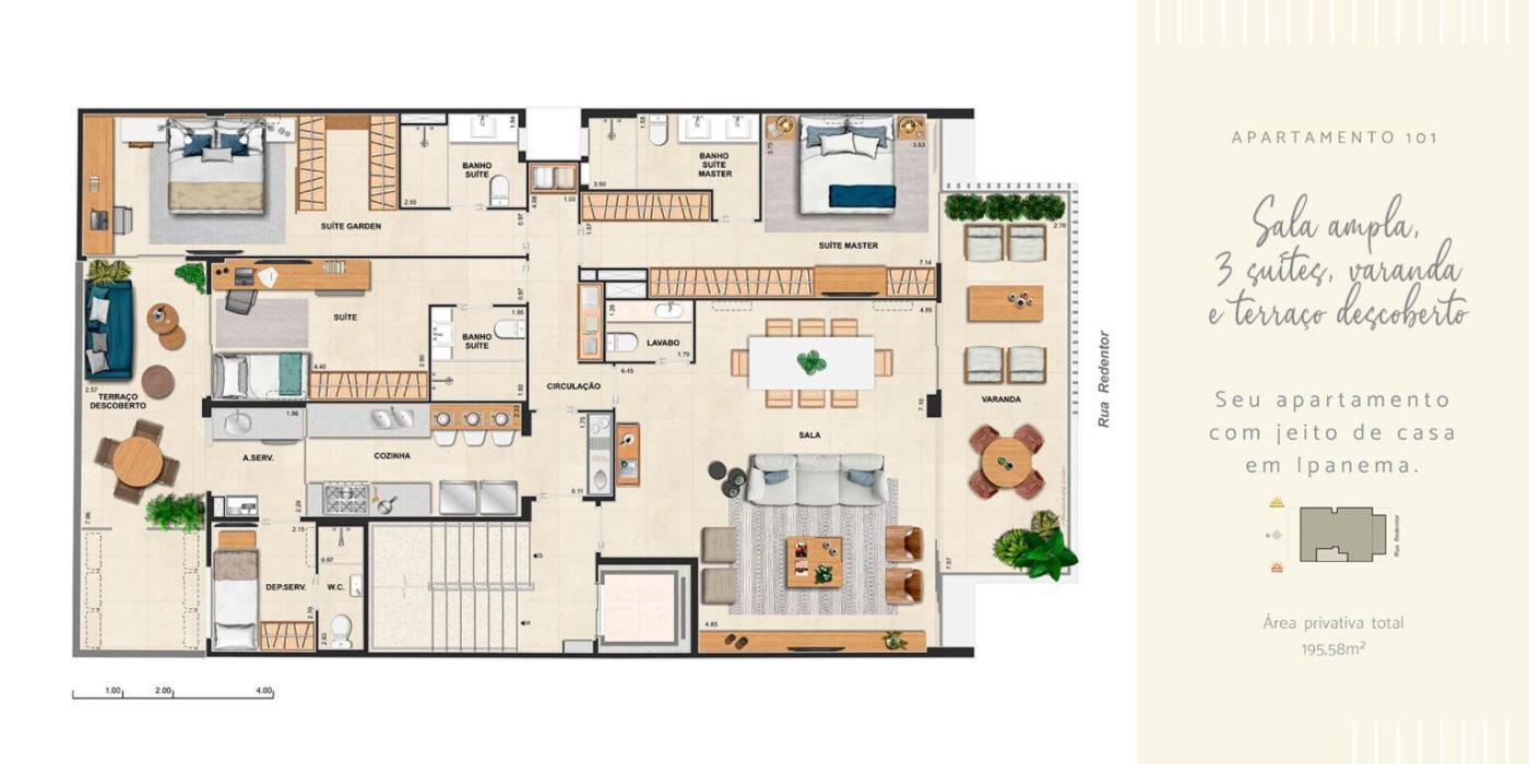 Apartamento à venda com 4 quartos, 196m² - Foto 12