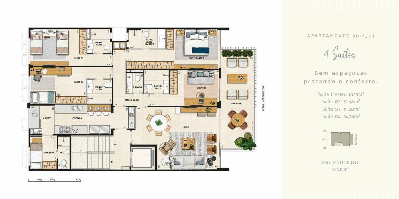 Apartamento à venda com 4 quartos, 196m² - Foto 15