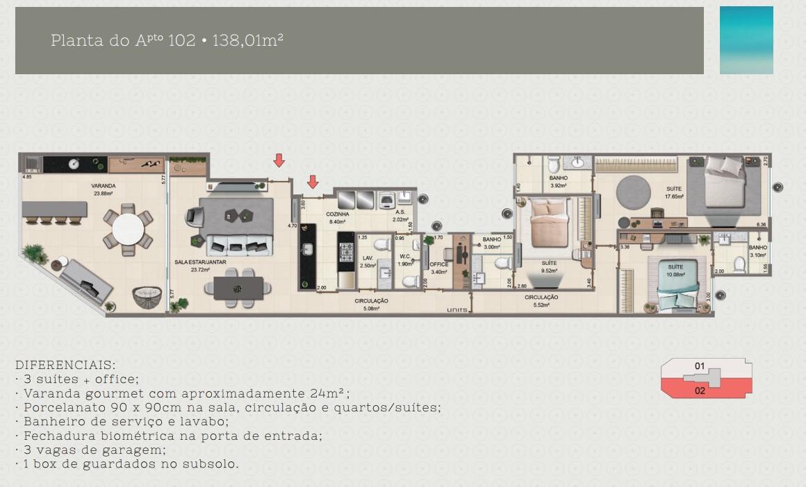 Apartamento à venda com 3 quartos, 138m² - Foto 17