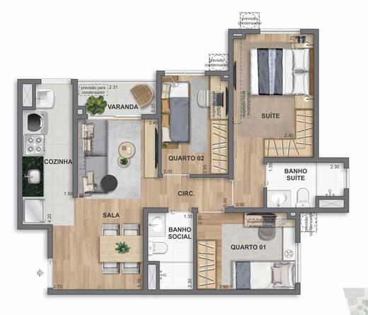 Apartamento à venda com 3 quartos, 59m² - Foto 43