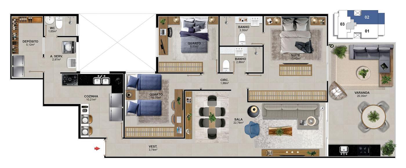 Apartamento à venda com 2 quartos, 120m² - Foto 10