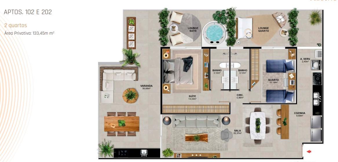 Apartamento à venda com 2 quartos, 117m² - Foto 5