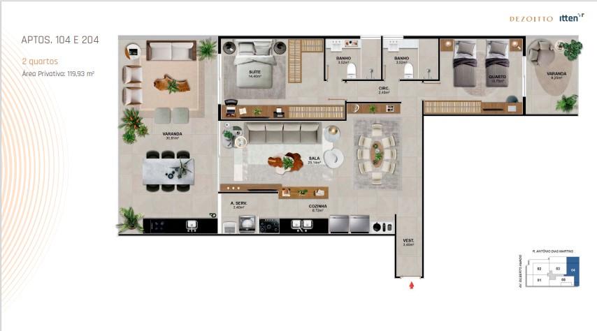 Apartamento à venda com 2 quartos, 119m² - Foto 5