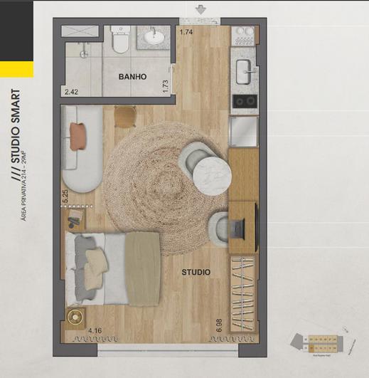 Apartamento à venda com 1 quarto, 29m² - Foto 12