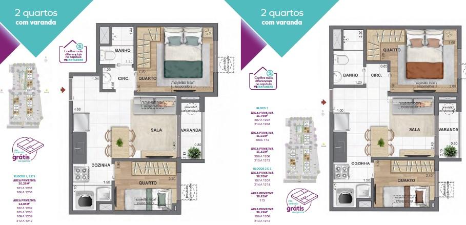 Apartamento à venda com 2 quartos, 37m² - Foto 11