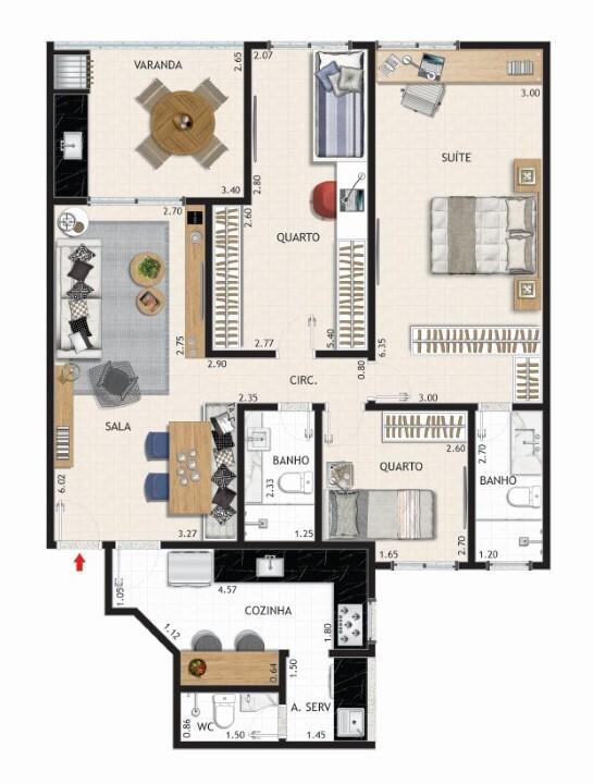 Apartamento à venda com 3 quartos, 89m² - Foto 9